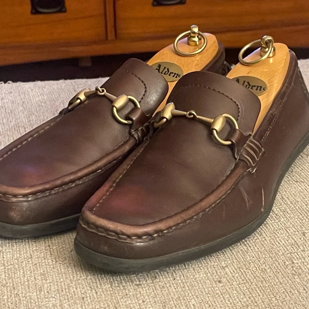 Gucci | Shoes | Classic Gucci Brown Leather Gold Horsebit Mens Driving  Loafers Shoes Size 8 D | Poshmark